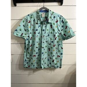 Disney‎ Parks Character Hats Button Down Mens shirt Size L Hasbro Pixar Vacation